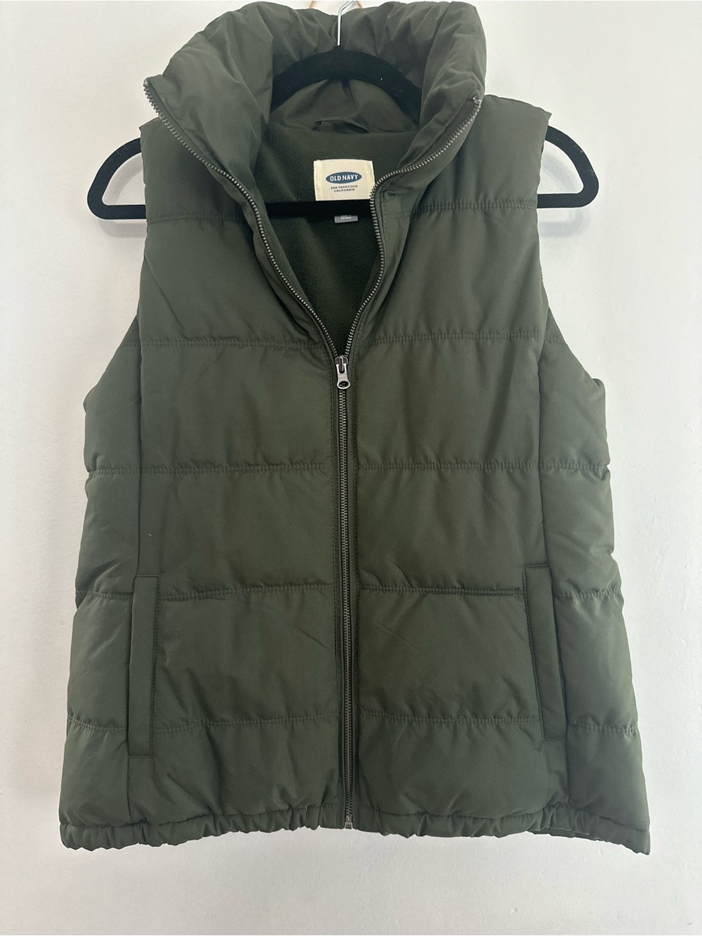 Old Navy Olive Green Quilted Puffer Vest